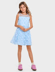 Fille 3D Papillon Maillage Robe évasée