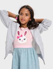 Girls Bunny Fit And Flare Dress