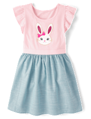 Girls Bunny Fit And Flare Dress