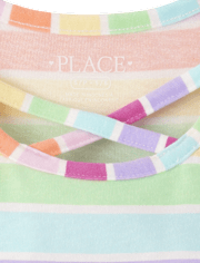 Robe débardeur à rayures arc-en-ciel pour filles