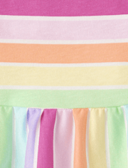 Robe débardeur à rayures arc-en-ciel pour filles