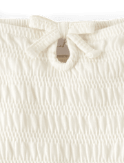 Girls Smocked Keyhole Top