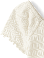 Girls Smocked Keyhole Top