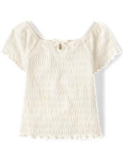 Haut à smocks et trou de serrure pour fille
