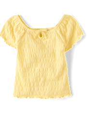 Haut à smocks et trou de serrure pour fille