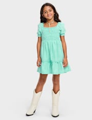 Robe à volants froncés pour maman et moi pour filles