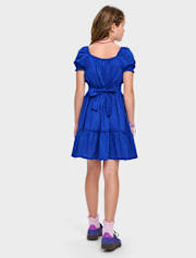 Girls Mommy And Me Bow Back Ruffle Dress