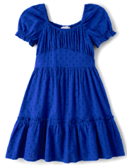 Girls Mommy And Me Bow Back Ruffle Dress