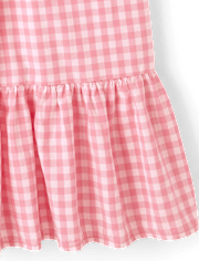 Womens Mommy And Me Gingham Poplin Smocked Tiered Dress