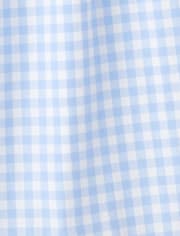 Robe à volants en popeline vichy à carreaux pour femme et fille