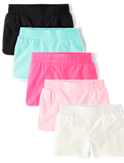 Girls Quick Dry Lined Shorts 5-Pack