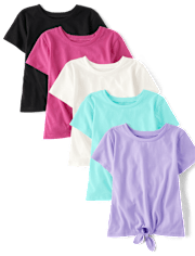 Girls Tie Front Top 5-Pack