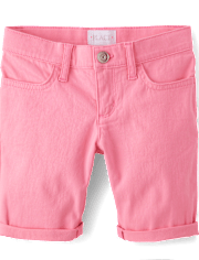 Girls Roll Cuff Twill Skimmer Shorts