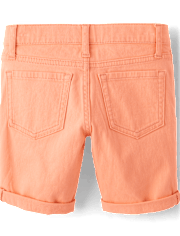 Girls Roll Cuff Twill Skimmer Shorts