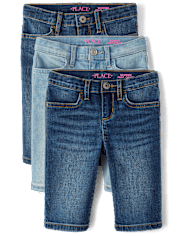 Girls Denim Skimmer Shorts 3-Pack