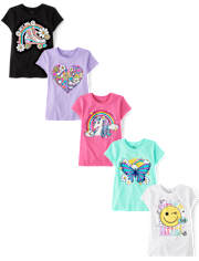 Girls Icon Graphic Tee 5-Pack