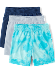 Baby And Toddler Boys Moisture Wicking Tie Dye Basketball Shorts 3-Pack