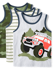 Baby And Toddler Boys Camo Tank Top 3-Pack