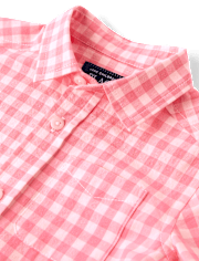Baby And Toddler Boys Dad And Me Gingham Poplin Button Up Shirt