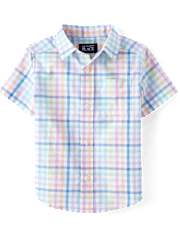 Baby And Toddler Boys Dad And Me Gingham Poplin Button Up Shirt