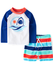 Baby And Toddler Boys Graphic Rashguard Swimsuit