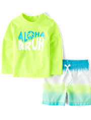 bébé et tout-petit, garçon Aloha Bruh Rashguard Maillot de bain