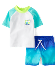 Baby And Toddler Boys Graphic Rashguard Swimsuit