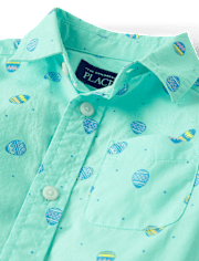 bébé et tout-petit, garçon Chemise boutonnée en popeline Easter Egg