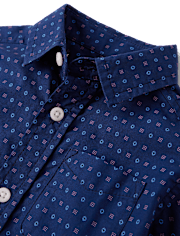 Chemise boutonnée en popeline imprimée pour bébé et tout-petit garçon