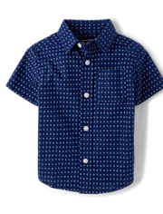 Chemise boutonnée en popeline imprimée pour bébé et tout-petit garçon