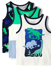 Baby And Toddler Boys Dino Tank Top 3-Pack