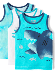 bébé et tout-petit, garçon Shark débardeur 3-Pack