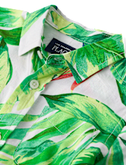 Baby And Toddler Boys Matching Family Tropical Poplin Button Up Shirt