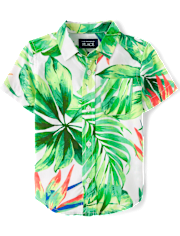 Baby And Toddler Boys Matching Family Tropical Poplin Button Up Shirt