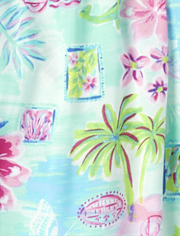 Womens Matching Family Tropical Midi Off Shoulder Dress