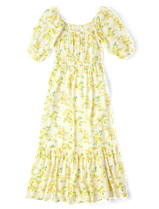 Womens Mommy And Me Floral Midi Tiered Dress