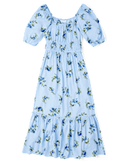 Womens Mommy And Me Floral Midi Tiered Dress
