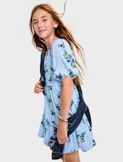 Girls Mommy And Me Floral Smocked Ruffle Dress