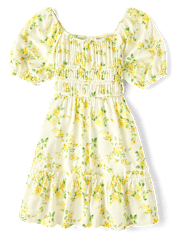 Girls Mommy And Me Floral Smocked Ruffle Dress