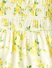 Girls Mommy And Me Floral Smocked Ruffle Dress