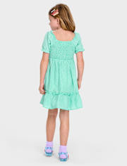 Toddler Girls Mommy And Me Smocked Ruffle Dress