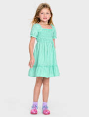 Toddler Girls Mommy And Me Smocked Ruffle Dress