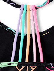 Girls Rainbow Happy Face One Piece Swimsuit