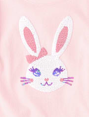 Girls Flip Sequin Bunny Top