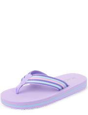 Girls Striped Flip Flops