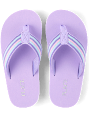 Girls Striped Flip Flops