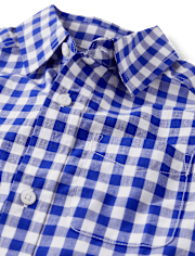 Boys Dad And Me Gingham Poplin Button Up Shirt