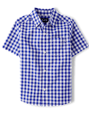 Boys Dad And Me Gingham Poplin Button Up Shirt