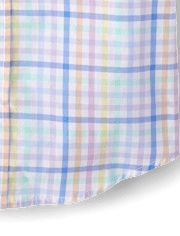 Chemise à carreaux vichy homme « Papa et moi » en popeline boutonnée