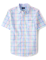 Mens Dad And Me Gingham Poplin Button Up Shirt